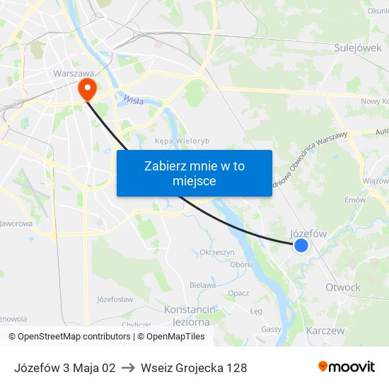 Józefów 3 Maja to Wseiz Grojecka 128 map