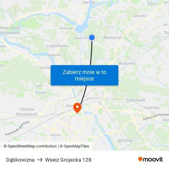 Dąbkowizna to Wseiz Grojecka 128 map