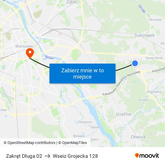 Zakręt Długa 02 to Wseiz Grojecka 128 map