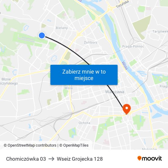 Chomiczówka to Wseiz Grojecka 128 map