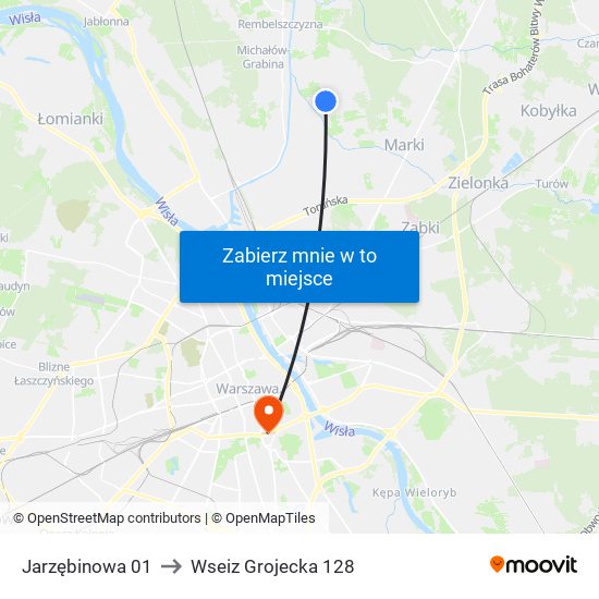 Jarzębinowa 01 to Wseiz Grojecka 128 map