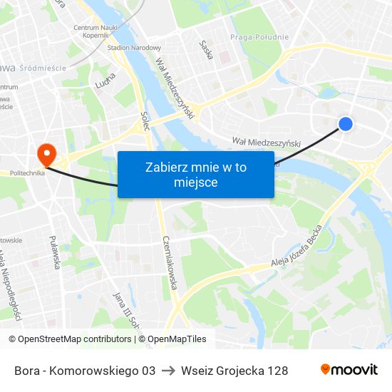 Bora-Komorowskiego to Wseiz Grojecka 128 map