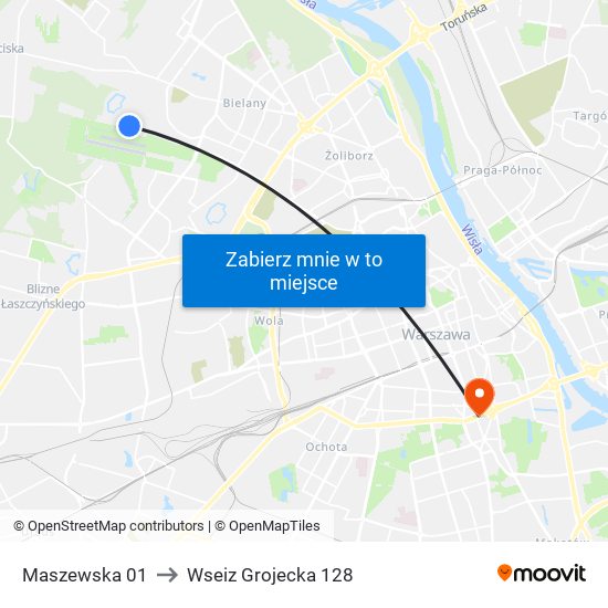 Maszewska 01 to Wseiz Grojecka 128 map