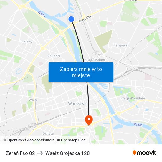 Żerań Fso 02 to Wseiz Grojecka 128 map