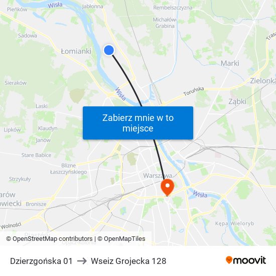 Dzierzgońska 01 to Wseiz Grojecka 128 map