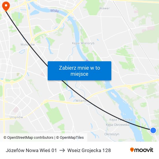 Józefów Nowa Wieś 01 to Wseiz Grojecka 128 map