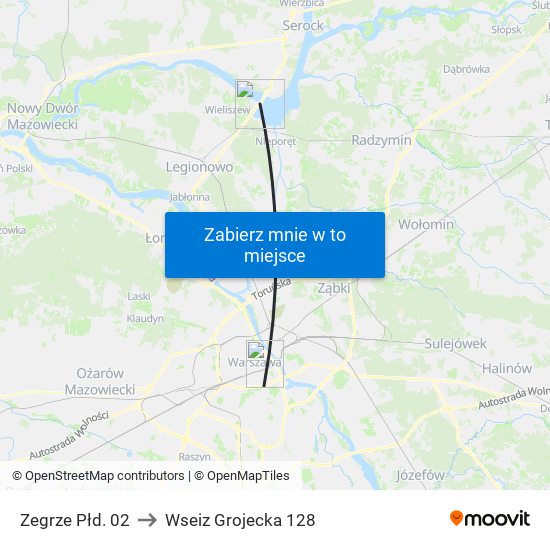 Zegrze Płd. 02 to Wseiz Grojecka 128 map