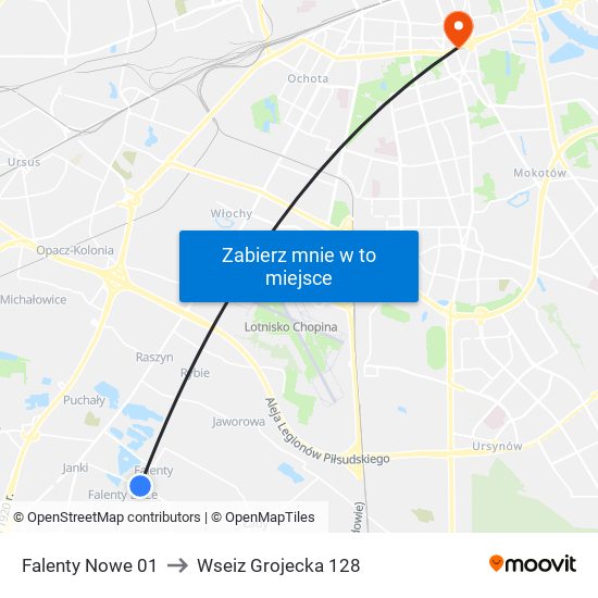 Falenty Nowe 01 to Wseiz Grojecka 128 map