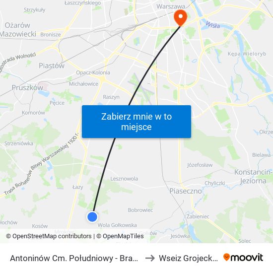 Antoninów Cm. Południowy - Brama Płd. 01 to Wseiz Grojecka 128 map