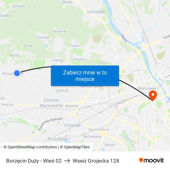 Borzęcin Duży - Wieś 02 to Wseiz Grojecka 128 map