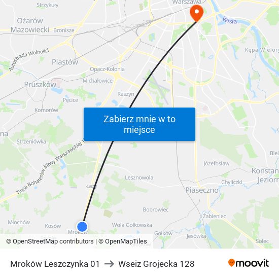 Mroków Leszczynka 01 to Wseiz Grojecka 128 map