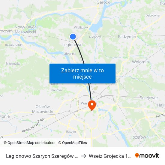 Legionowo Szarych Szeregów 01 to Wseiz Grojecka 128 map