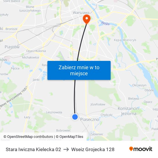 Stara Iwiczna Kielecka 02 to Wseiz Grojecka 128 map