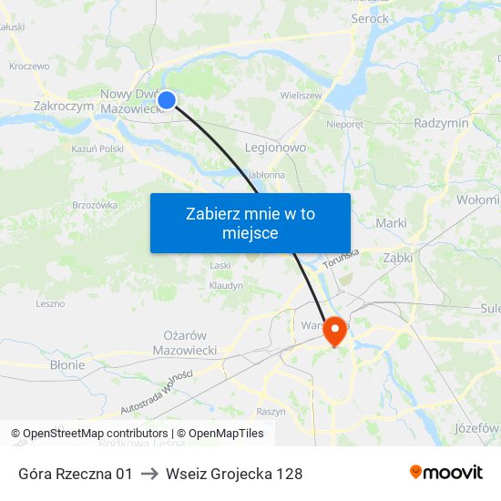 Góra Rzeczna 01 to Wseiz Grojecka 128 map