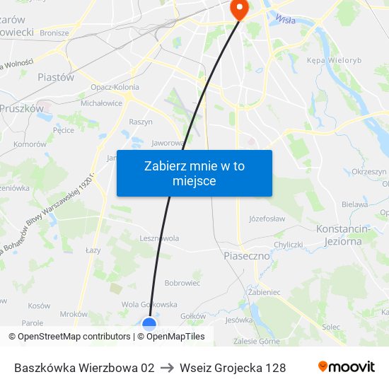 Baszkówka Wierzbowa 02 to Wseiz Grojecka 128 map