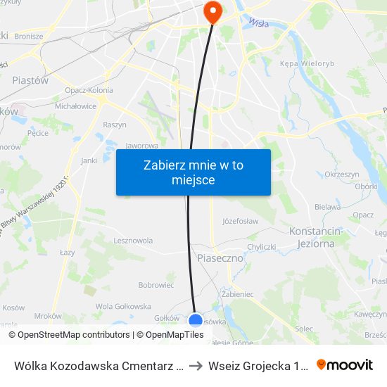 Wólka Kozodawska Cmentarz 02 to Wseiz Grojecka 128 map