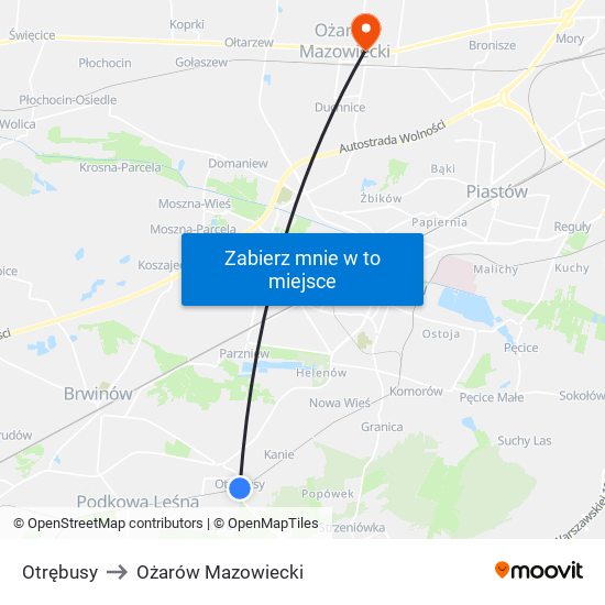 Otrębusy to Ożarów Mazowiecki map