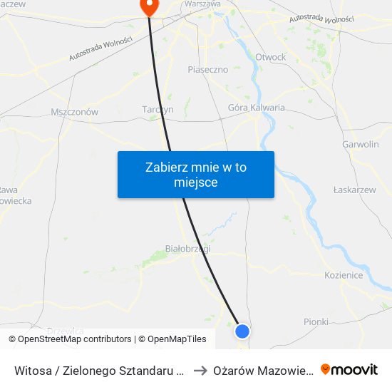 Witosa / Zielonego Sztandaru (Nż) to Ożarów Mazowiecki map