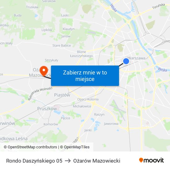 Rondo Daszyńskiego 05 to Ożarów Mazowiecki map