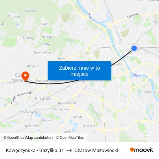 Kawęczyńska-Bazylika to Ożarów Mazowiecki map