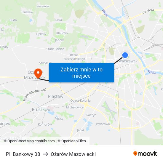 Pl. Bankowy 08 to Ożarów Mazowiecki map