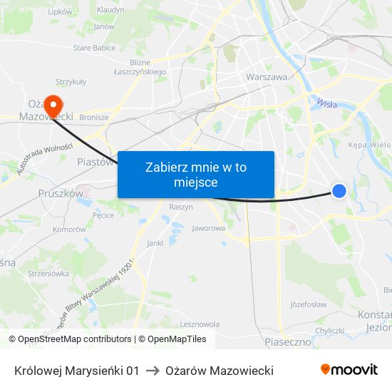 Królowej Marysieńki to Ożarów Mazowiecki map