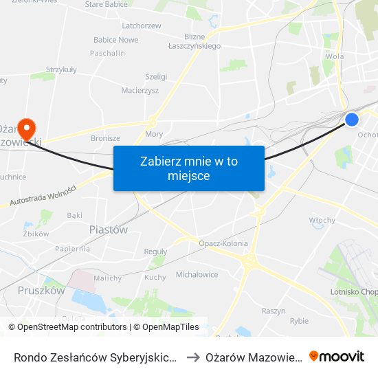 Rondo Zesłańców Syberyjskich to Ożarów Mazowiecki map