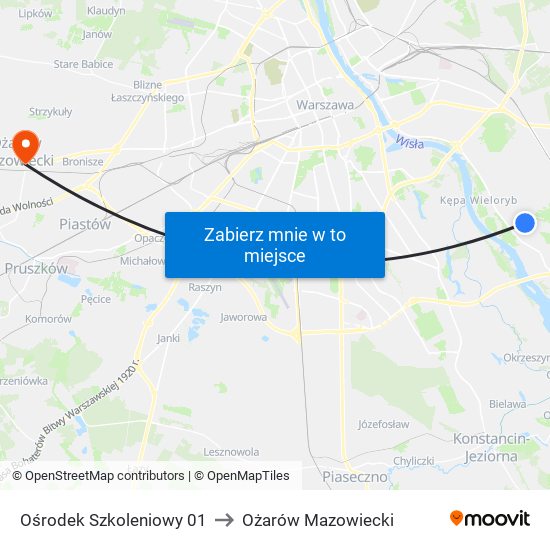 Ośrodek Szkoleniowy to Ożarów Mazowiecki map