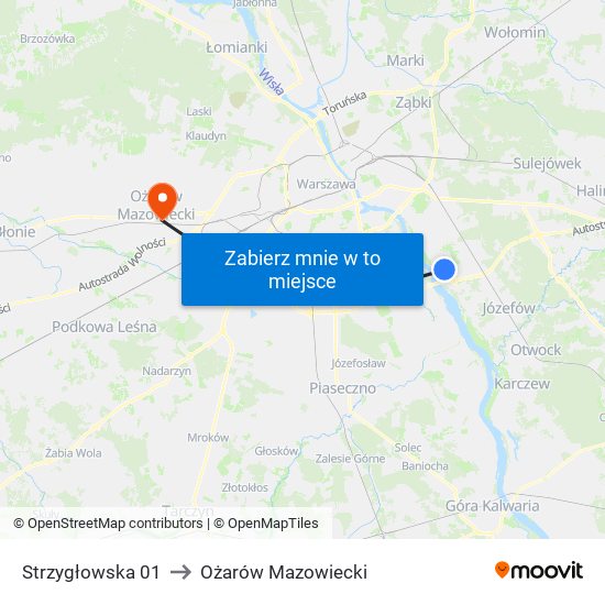 Strzygłowska to Ożarów Mazowiecki map