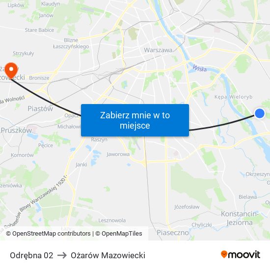 Odrębna to Ożarów Mazowiecki map