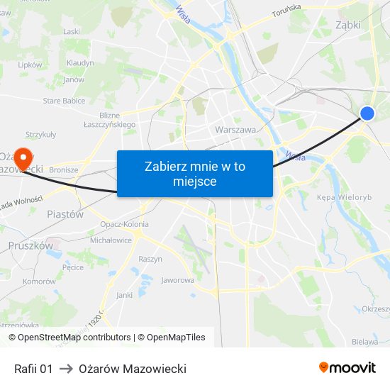 Rafii 01 to Ożarów Mazowiecki map