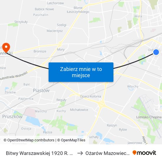 Bitwy Warszawskiej 1920 R. 02 to Ożarów Mazowiecki map