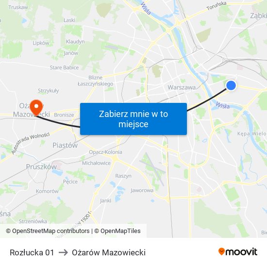 Rozłucka to Ożarów Mazowiecki map