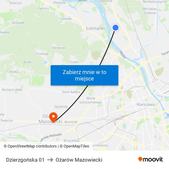 Dzierzgońska 01 to Ożarów Mazowiecki map