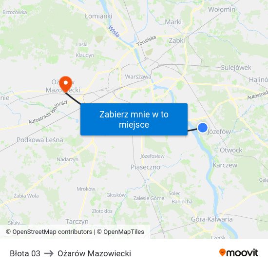 Błota 03 to Ożarów Mazowiecki map