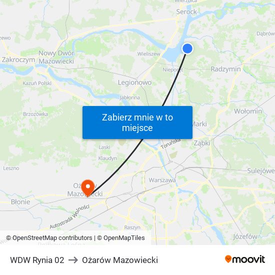 WDW Rynia 02 to Ożarów Mazowiecki map