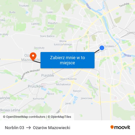 Norblin 03 to Ożarów Mazowiecki map