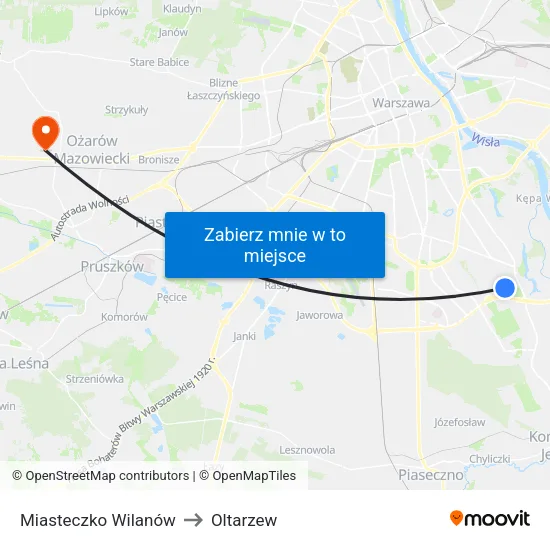 Miasteczko Wilanów to Oltarzew map
