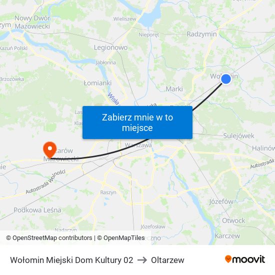 Wołomin Miejski Dom Kultury 02 to Oltarzew map