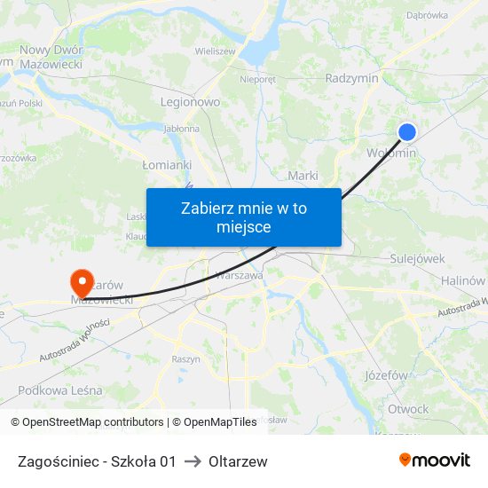 Zagościniec-Szkoła to Oltarzew map