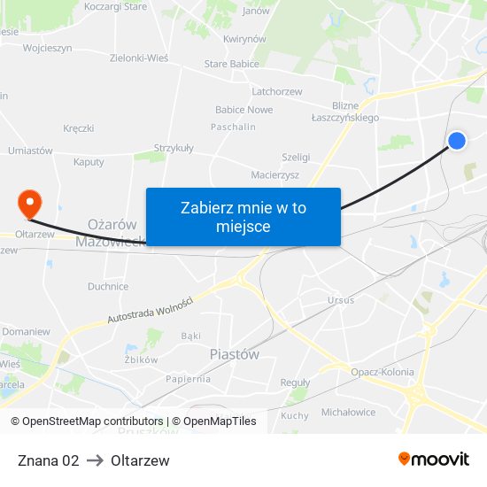 Znana 02 to Oltarzew map