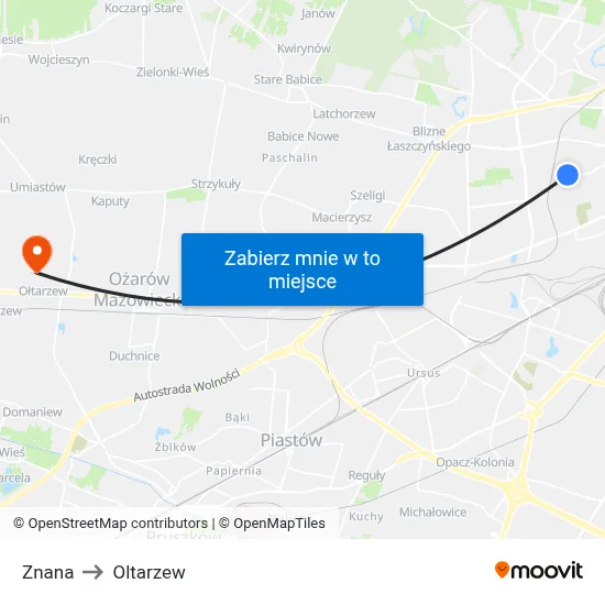 Znana to Oltarzew map