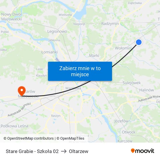 Stare Grabie - Szkoła 02 to Oltarzew map