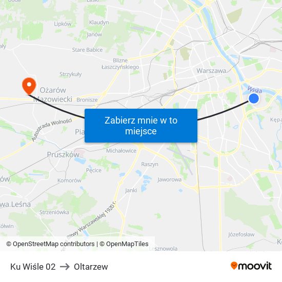 Ku Wiśle 02 to Oltarzew map