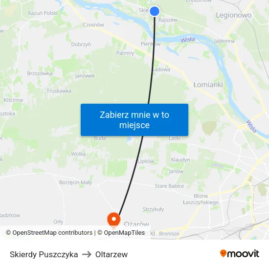 Skierdy Puszczyka to Oltarzew map