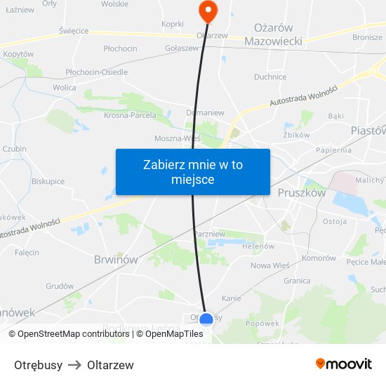 Otrębusy to Oltarzew map