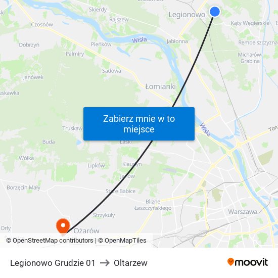 Legionowo Grudzie 01 to Oltarzew map