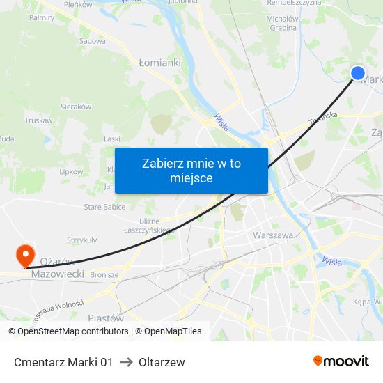 Cmentarz Marki 01 to Oltarzew map