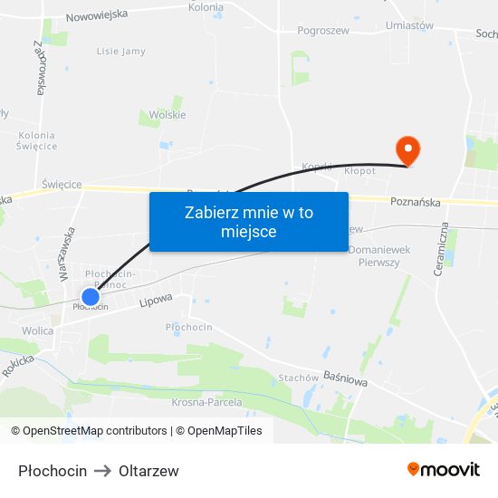 Płochocin to Oltarzew map
