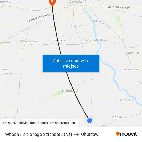 Witosa / Zielonego Sztandaru (Nż) to Oltarzew map